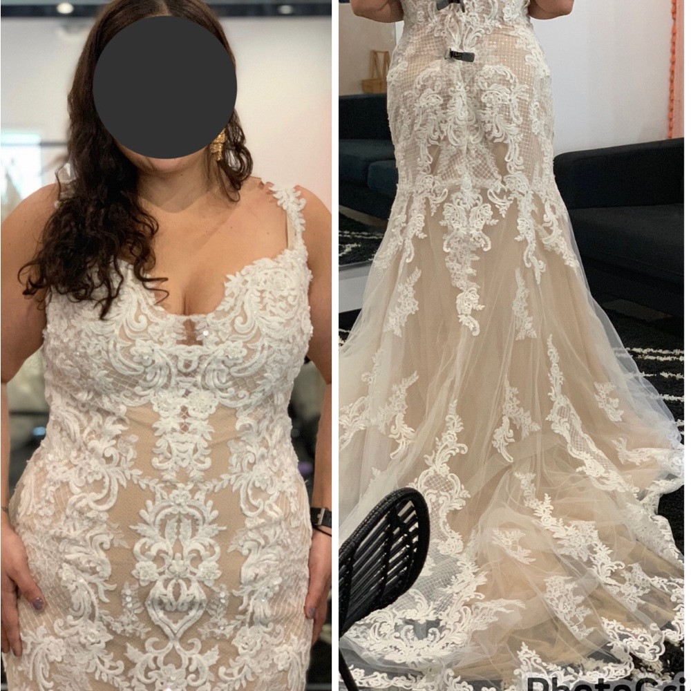 Maggie Sottero 'Abbie Lynette' Never Worn. Ivory over Nude wedding dress Size 14